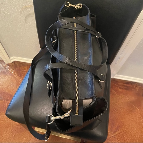 Coach Black Leather Diaper Bag. Multipurpose Use. Great for Laptops. - Picture 2 of 3